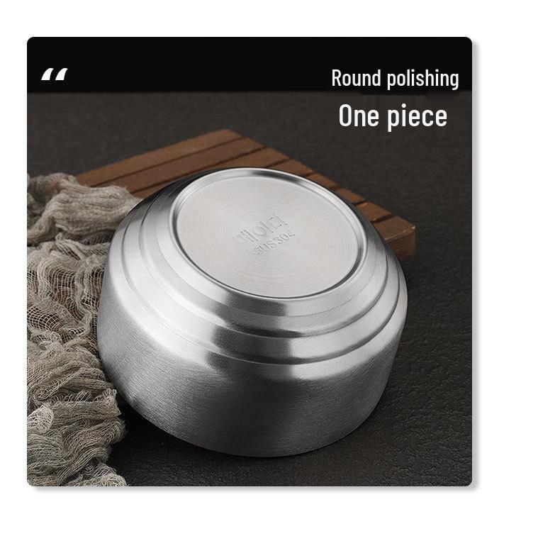 304 Stainless Steel Double-Layer Korean Rice and Soup Bowl with Lid for Kids