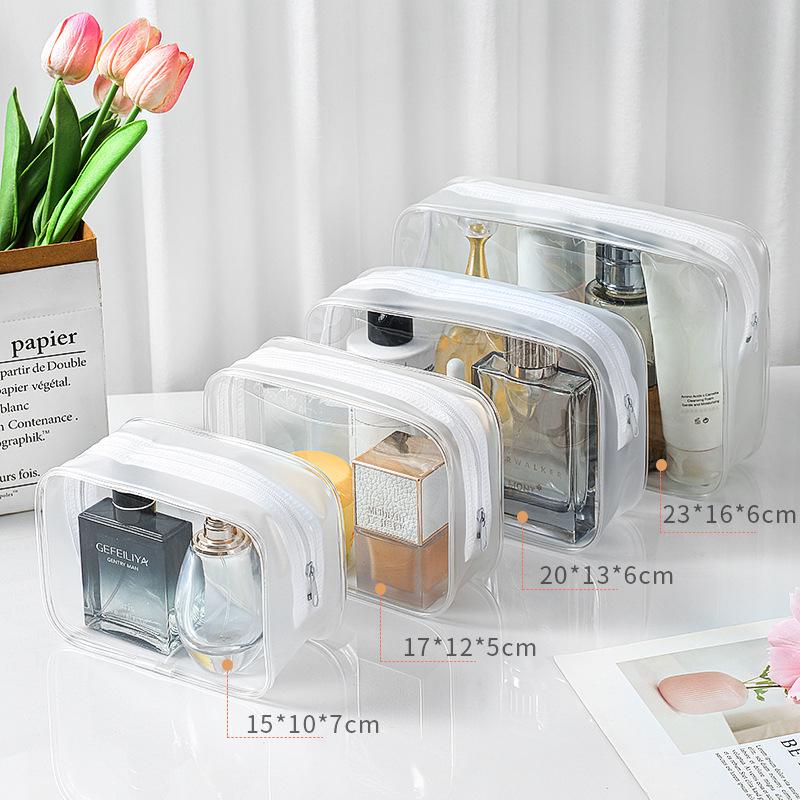 Large Capacity Transparent Waterproof PVC Cosmetic and Toiletry Travel Bag with Portable Zipper