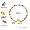 Dainty Boho Colorful Crystal Beads Bracelet for Women, Stainless Steel OT Buckle Natural Stone Bracelet, Exotic Handmade Jewelry