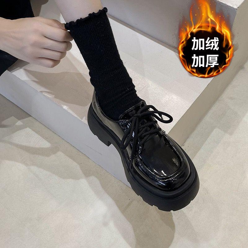 Fashion Women Spring New Black Platform Flats Shoes Women Loafers Slip on Boat Shoes Designer Casual Leather Oxfords