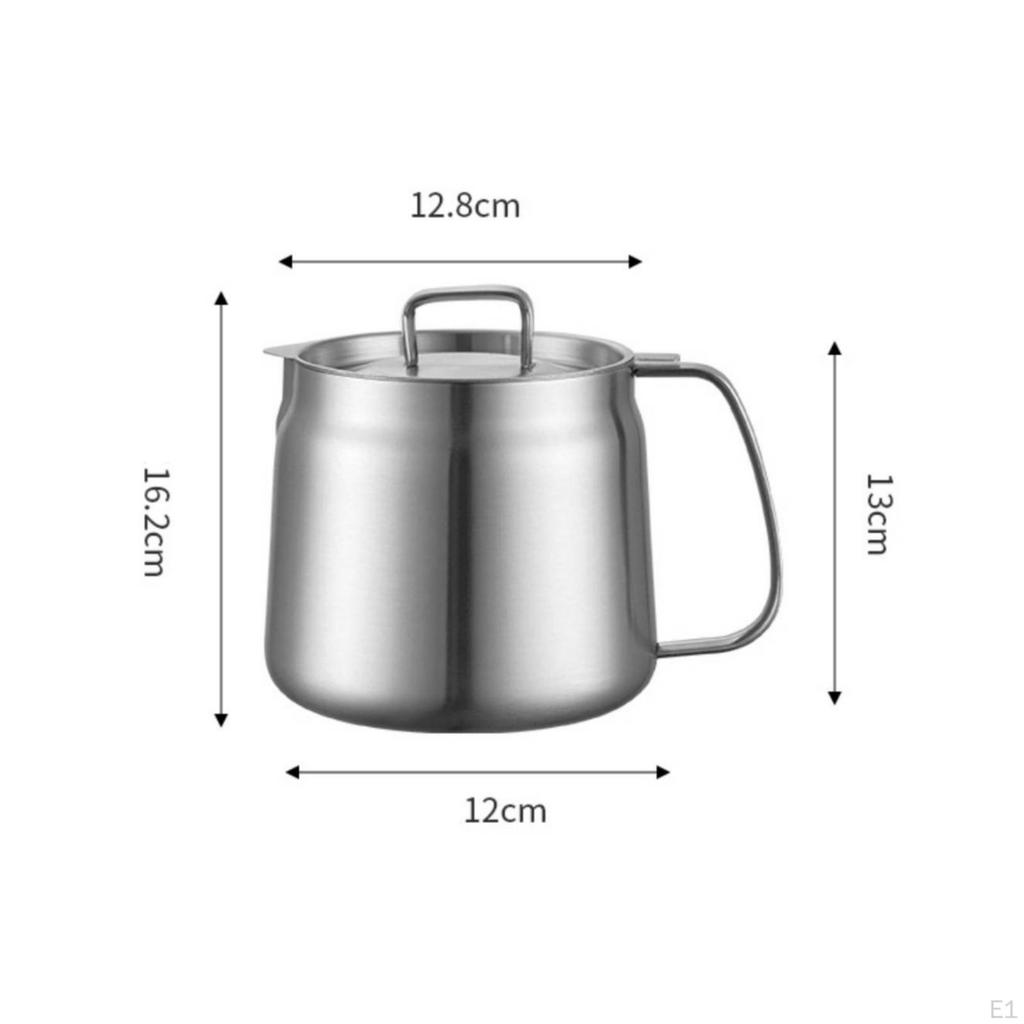 Oil Strainer Pot with Fine | RustResistant Stainless Steel, Smooth Pouring Spout, for Kitchen