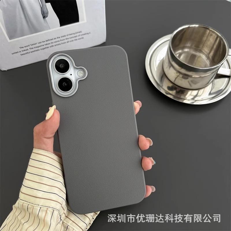 Applicable To iPhone11promax Plain Leather Pattern Mobile Phone Case Apple 11 Leather Ultra-thin Tpu All-inclusive Anti-drop Sheath