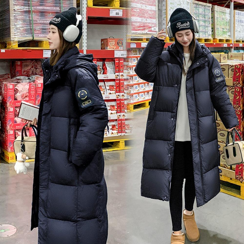 

новая корейская версия - свободное пальто выше колена и утолщенная длинная одежда на хлопковой подкладке и куртки на хлопковой подкладке. XXL чёрный