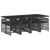 VidaXL 9-Piece Garden Dining Set with Cushions, Table and Folding Back Chairs, Outdoor Patio Furniture 3211638
