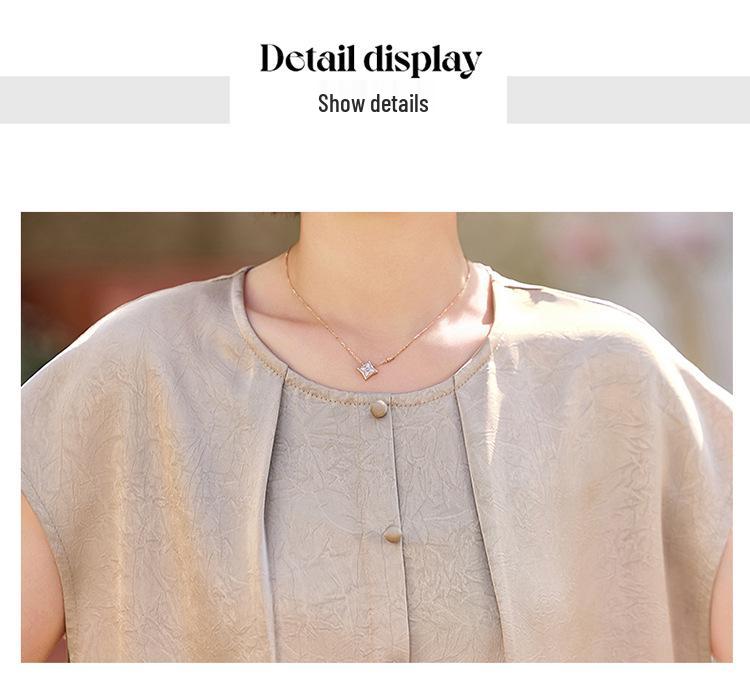 Chic Summer Short Sleeve Set for Middle-Aged & Elderly Women: Stylish Two-Piece with Wide Leg Pants