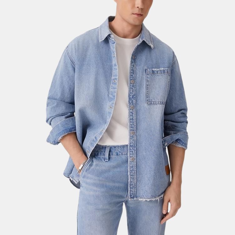 Levis Comfortable Casual Simple Single Button Long Sleeve Denim Jacket Men Jackets 004ZF-0000