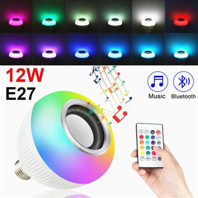 E27 inalámbrico Bluetooth LED luz altavoz bombilla RGB 12W música reproducción lámpara control remoto