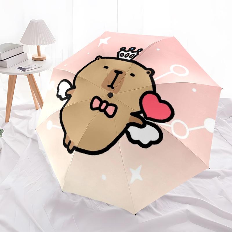 1PC Cute Capybara Personality Umbrella with 8 Frames, Automatic Open, Durable Frame, Quality Craftsmanship Yy250912106