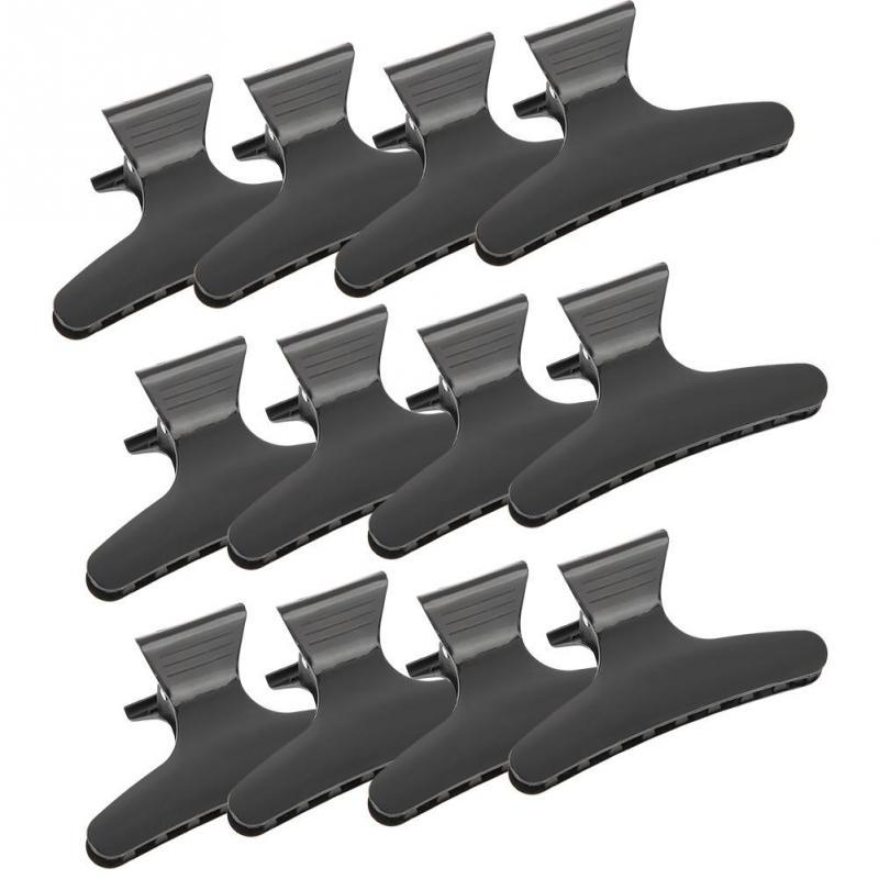 12Pcs/Set Black Holding Hair Clip Hair Section Claw Clamps Hairdressing Tool