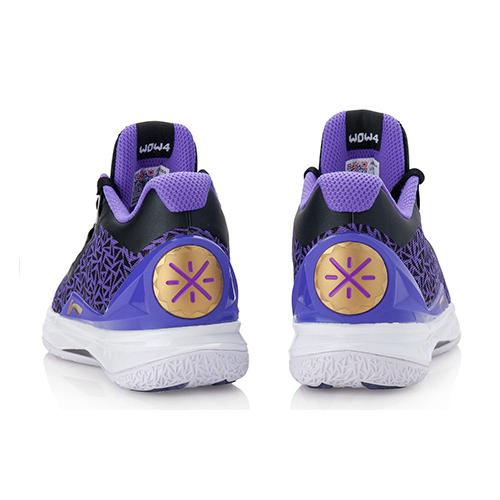 Li Ning WOW 4 Way Of Wade 4 LYFE Rutschfest Leicht Mittelhoch Basketballschuhe Herren Lila Schwarz ABAL035-9