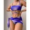 Split swimsuit three-piece bikini sexy swimsuit gradual change multi-color bikini