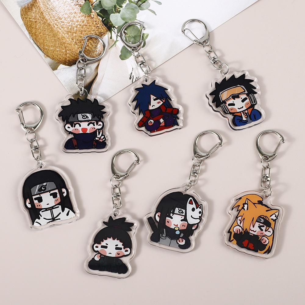 Anime Cartoon Naruto Uchiha Itachi Obito Madara Shisui Hyga Neji Nara Shikamaru Deidara Acrylic Keychain Gifts 5Cm