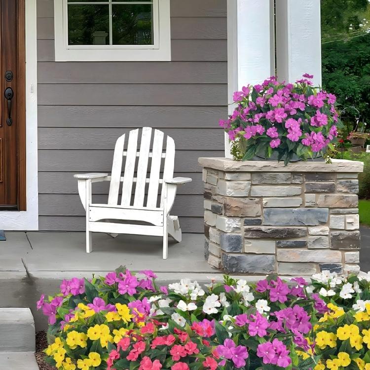 Pack of 2 Artificial Impatiens Balsamina Flowers Realistic Floral Arrangements Silk Stems for Tabletop Displays