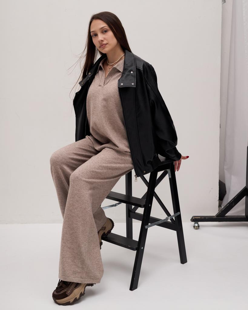 Women's Jacket H 1225 M Black Eco-leather