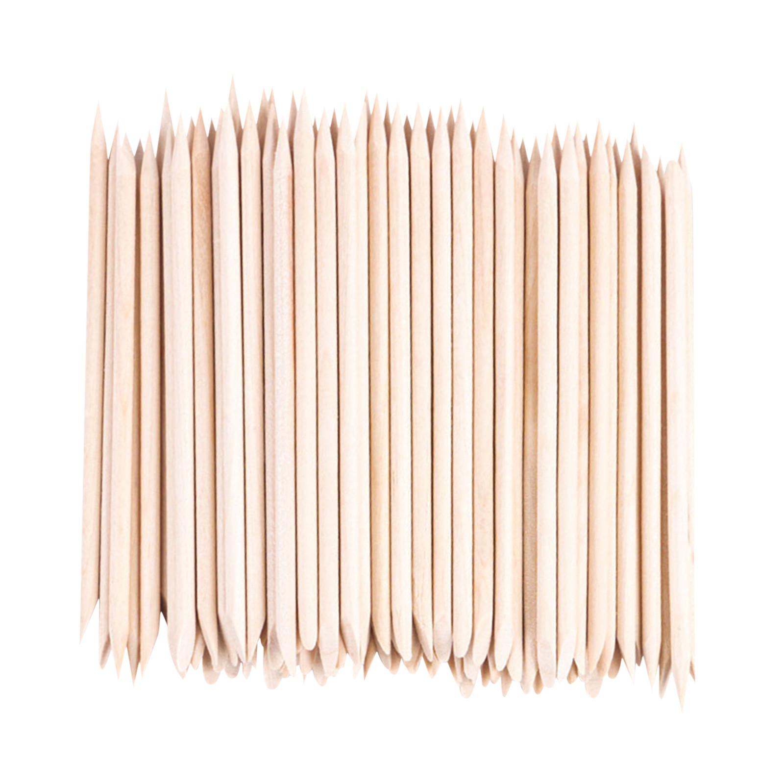 

100 шт. Оранжевая деревянная палочка для удаления кутикулы, педикюрный маникюрный инструмент One Size жёлтый