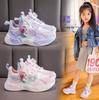 [Autumn Kids Sport Shoes with Rotary Buckle Girls Casual Sneakers for Toddlers and Children Elastic Lace Up Design]