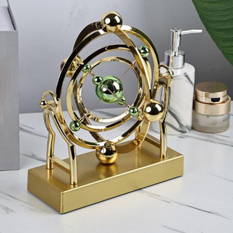1PC Celestial Orbit Perpetual Motion Pendulum Rotating Wobbler Earth Desktop Model Creative Home Rotary Decoration Desk Gift