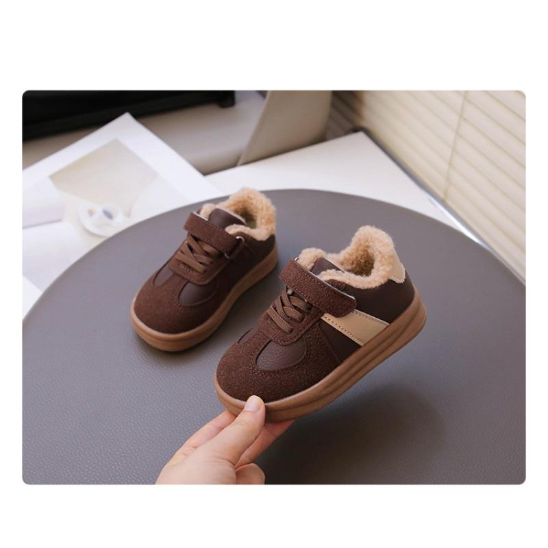 Children's Winter Boots Boys' & Girls' Fleece-Lined Warm Shoes with Shearling, Casual Kids Shoes for Baby Baby Shoes