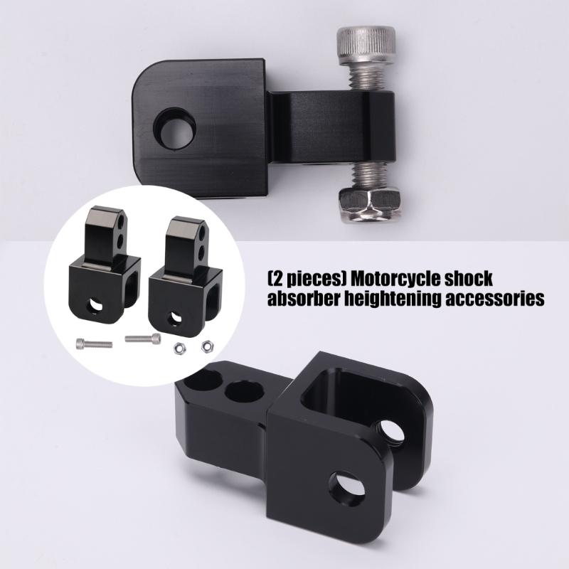 Motorcycle Shock Height Adapter Pair, 2-Piece Aluminum Set Designed for Controlled Suspension Mounting Position Adjustment Tasks and Changes
