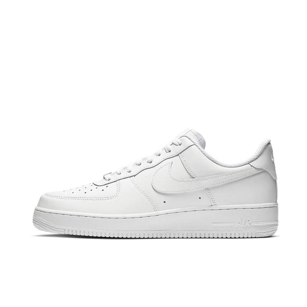 Nike Air Force 1 Coverage Abrasion Resistant Low Top Skateboard Shoes Unisex White Gray CW2288-111(Team-)