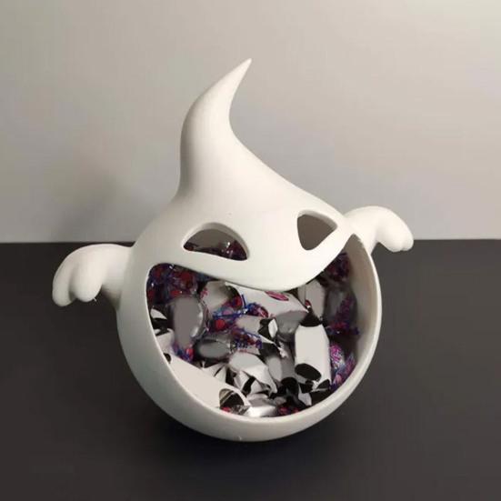 Spøkelsesgodteriskål Skummel serveringsbrett for snacks Ost Frukt Kreativt plastfat Skål Halloween-festrekvisitter