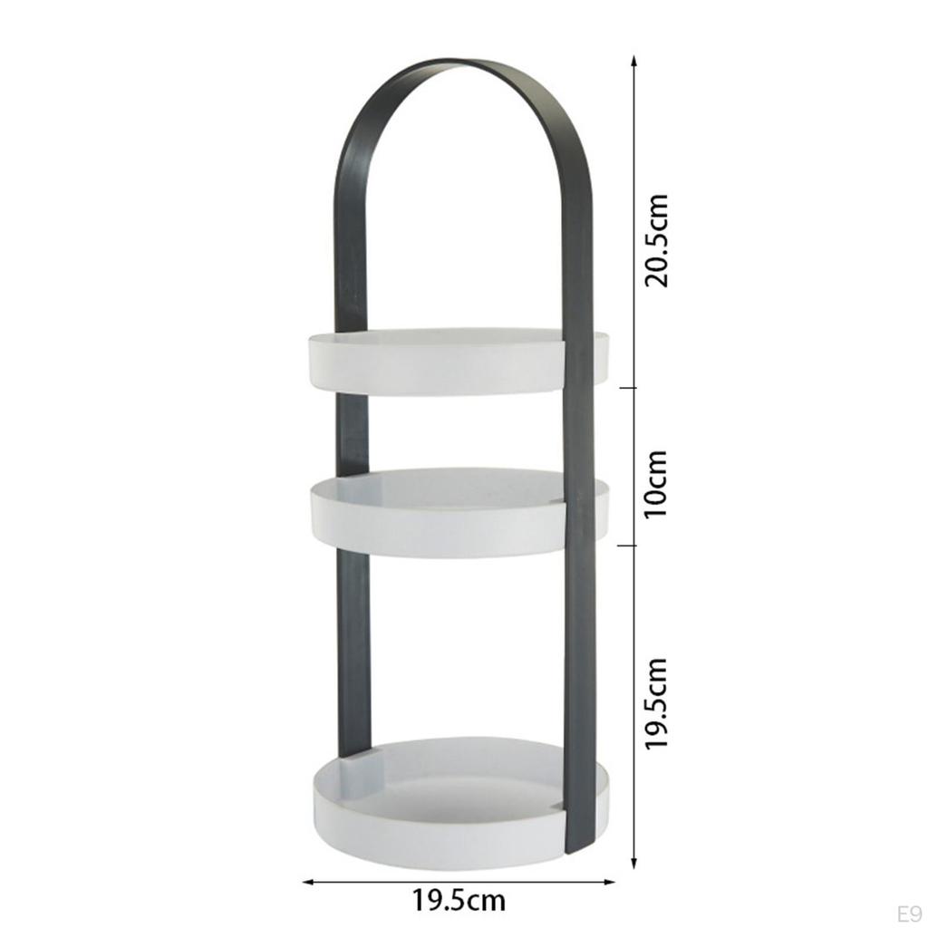 Rohový úložný stojací regál na make-up 3patrový stojan na svačinu, ovoce, cupcaky, toaletní podnosy