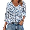 Women's V Neck 3/4 Sleeve Tops Casual T Shirts Basic Summer Tees Loose Fit Fall Pullover Tunic