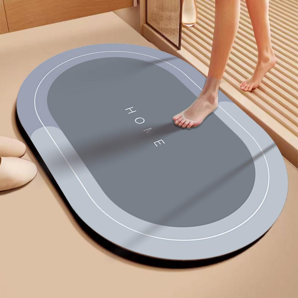 2 Stück Diatomeenerde Badezimmer Badezimmer Bodenmatte Wasserabsorbierend Rutschfest und Schmutzabweisend Teppich Fußmatte