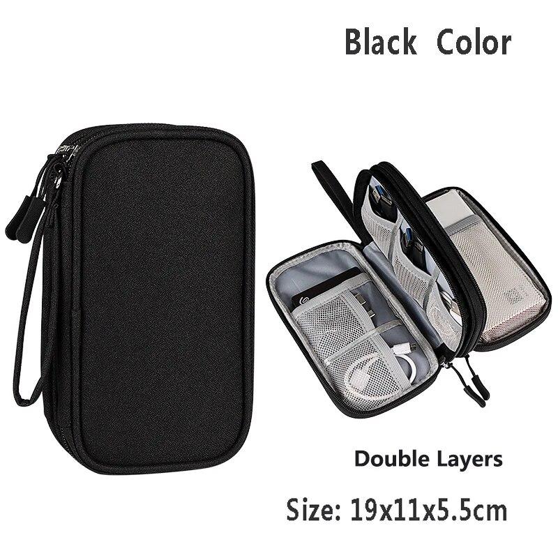 Data Cable Storage Bag Waterproof Portable Carry Case Storage Bag Travel Organizer Bag For Wired Earphone Cable Cord USB Charger