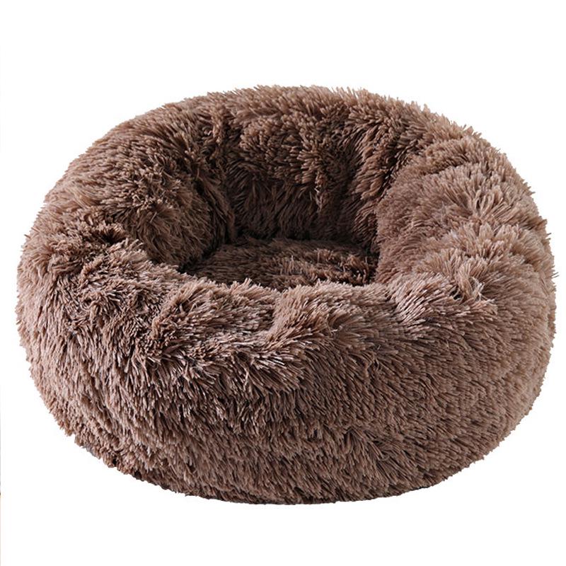 Plush Round Pet Bed: Winter Warm Long-Style for Dogs & Cats