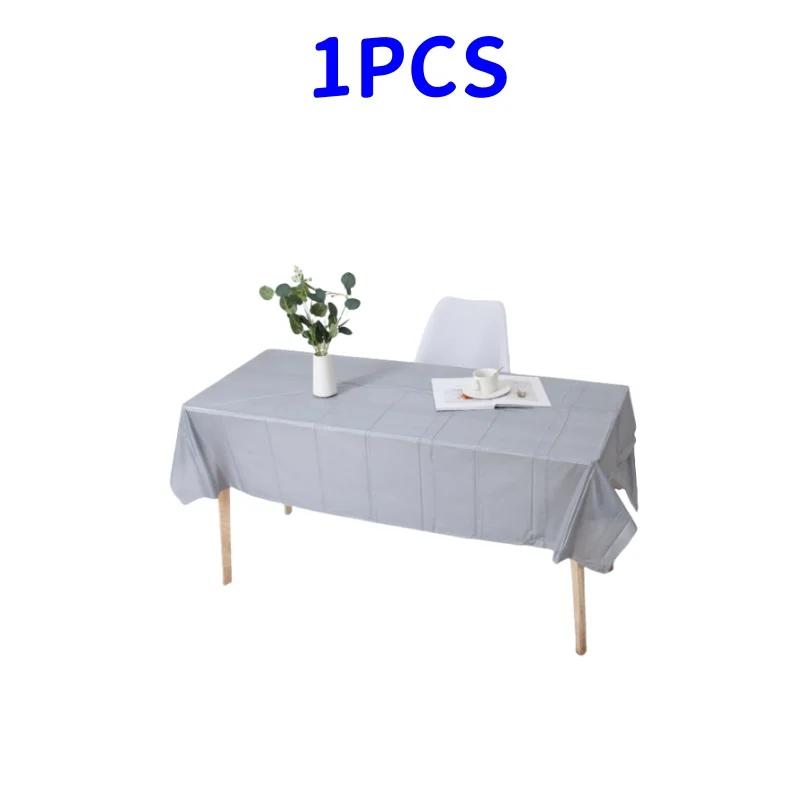 1pc Reusable Tablecloths 137x183cm BPA Free Plastic Dining Table Cover Cloth for Parties Picnic Camping Disposable Tablecloths
