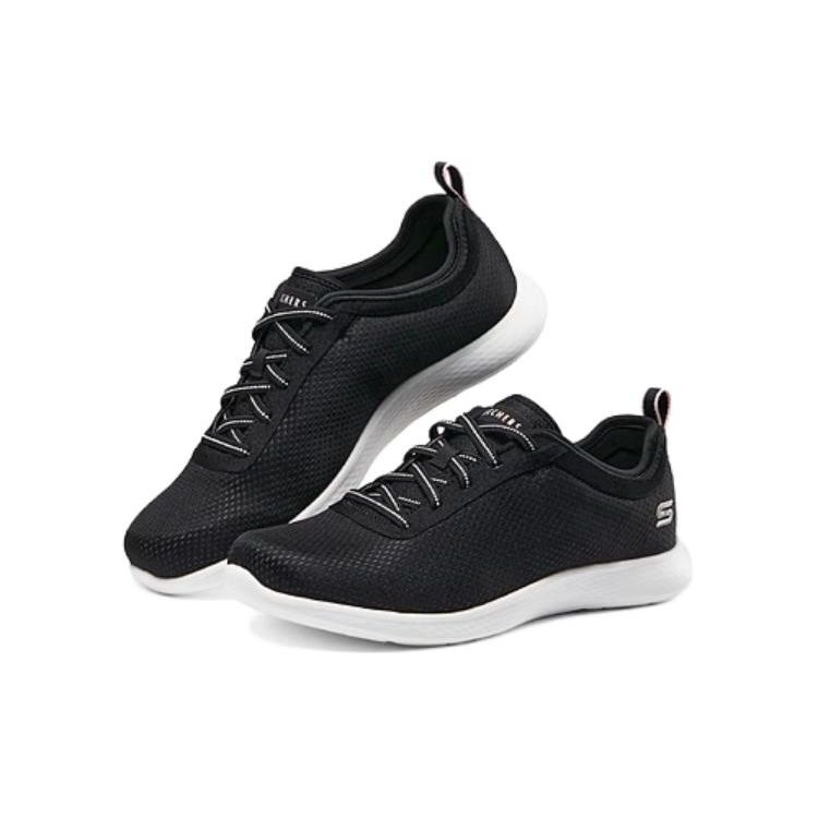 Skechers Comfortable Shock-Absorbing Durable Waterproof Breathable Low-Top Casual Shoes Women Sneakers Black 104489-BKW