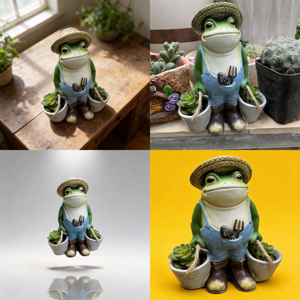 Cute Resin Frog Hanging Decor Miniature Garden Ornament For Office And Home Decor