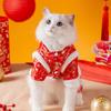 Chinese Style Dog Sweater Small Dogs Cats Cotton Winter Outfit Red With Black Or White Trim