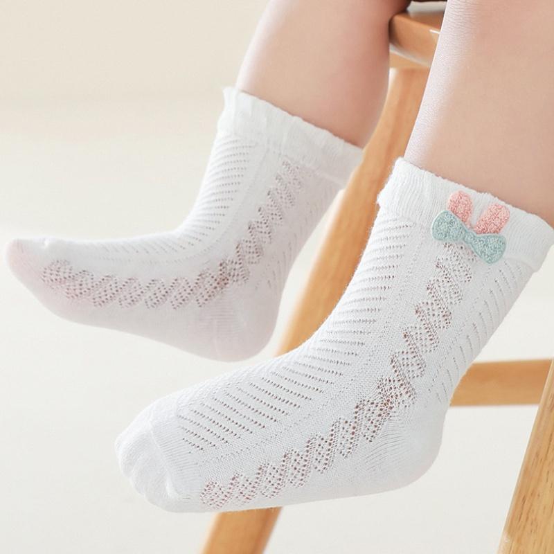 4Pairs/lot Newborn Socks For Girls Boys Summer Thin Mesh Socks For Baby 0-3Y Children's Cotton Cartoon Toddler Infant Sock