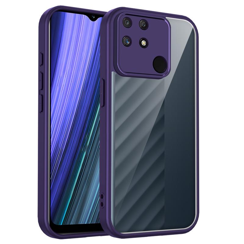 

Чехол для Realme Narzo 50A 4G RMX3430 Противоударный силиконовый бампер Прозрачная задняя крышка Жесткий матовый чехол для телефона для Realme Narzo 50A 4G Pc + tpu&Realme Narzo 50A фиолетовый