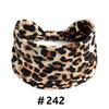 Leopard Print Headbands for Women Wide Boho Turban Head Wraps Cotton Knotted Elastic Hairbands Non Slip Workout Hair Accessories