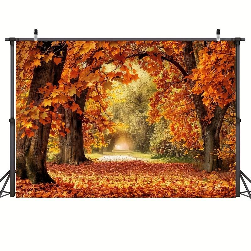 1pc Autumn Forest Leaf Background Flag Polyester No Electricity Required Multi-Purpose.PMJ