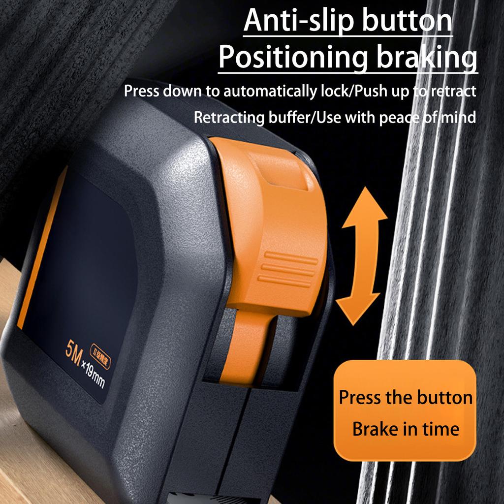 2/3/5m Tape Measure Auto Lock Thickened Measuring Tape with Buckle & Back Clip High Precision Metric Ruler for Industry