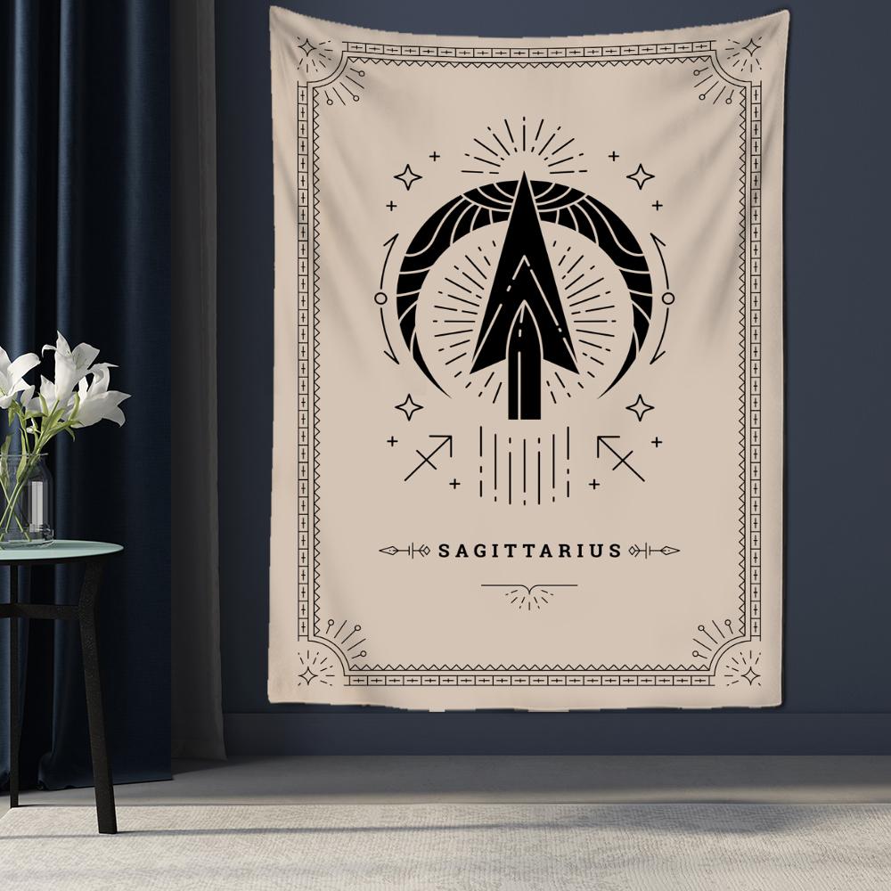 Zwölf Konstellationen Tarot Wandteppich Wandbehang Psychedelische Magie Bohemian Stil Hippie Matratze Kunst Home Decor