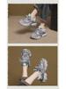 2024 Women's Genuine Leather Thick-Soled Dad Shoes: New Color Matching, Versatile Casual Sports Sneakers for Autumn