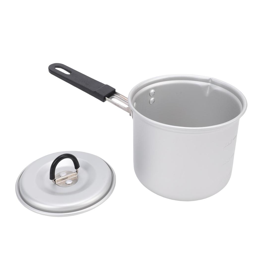 Folding Camping Pot 770ml Lightweight Portable Cooking Pot with Lid and Foldable Handle for Outdoor