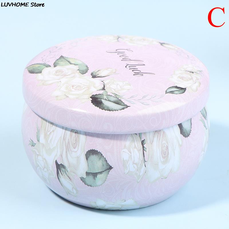 Retro Luxury Candle Jars Holder Storage Case Empty Tin Box Round Container with Lid Small Diy Candle Making Wedding Sweet Gifts