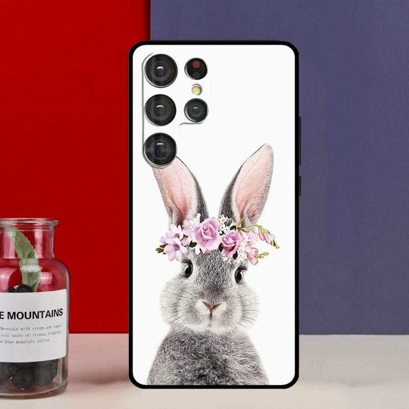 Cute Bunny Rabbit Funda Case For Samsung Galaxy S25 Ultra S9 S10 S20 S21 FE S22 S23 Plus S24 Ultra Phone Cover