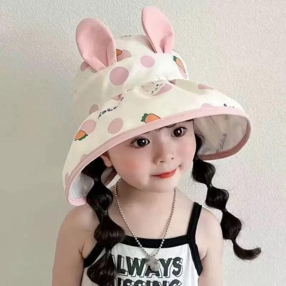 Bunny Ears Cute UV Sun Hat Polyester Toddler Sunshade Cap Children's Sun Hat Travel Accessories