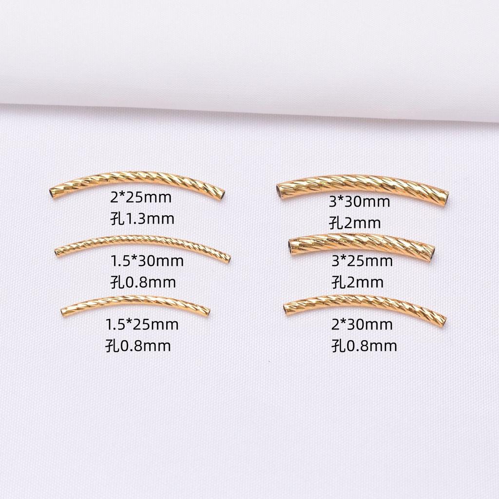 10pcs Non-Fading 24K Vacuum Gold Gypsy Tube Elbow Car Flower Flash Tube Diy Handmade Beaded Bracelet Necklace Tube Accessories