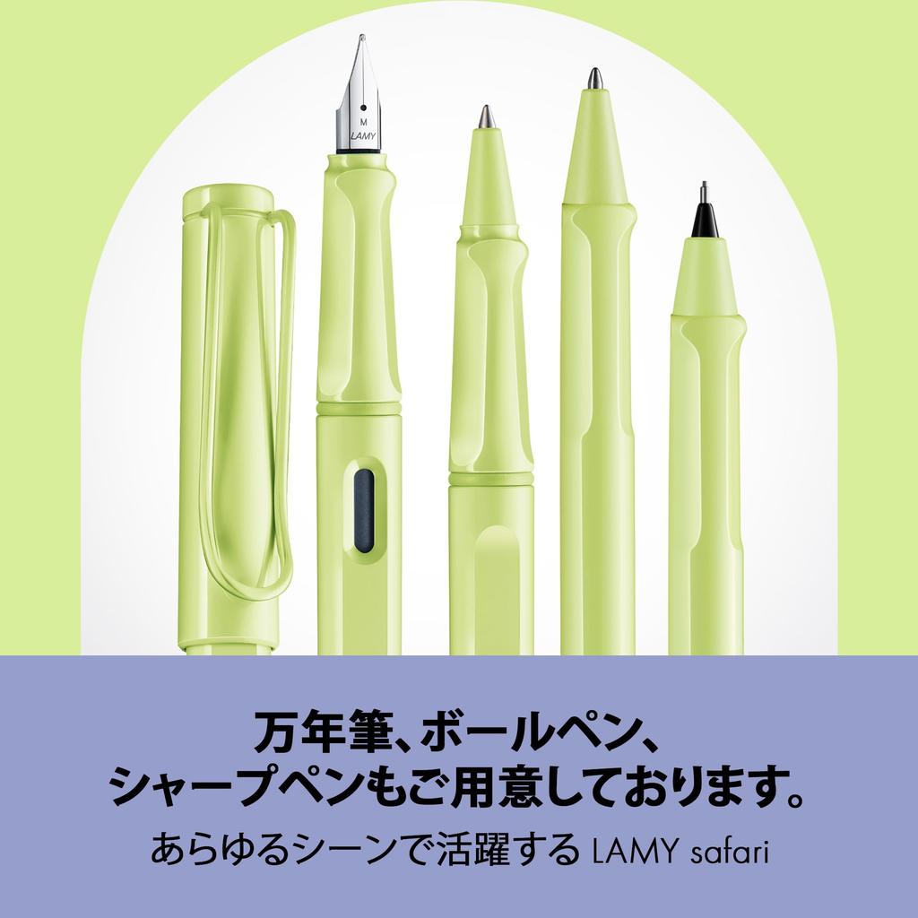 LAMY Safari Spring Green Rollerball Pen Ergonomic Medium Line Width Comfortable for Long Writing Times Made of Durable ASA Plastic Includes Black LAMY
