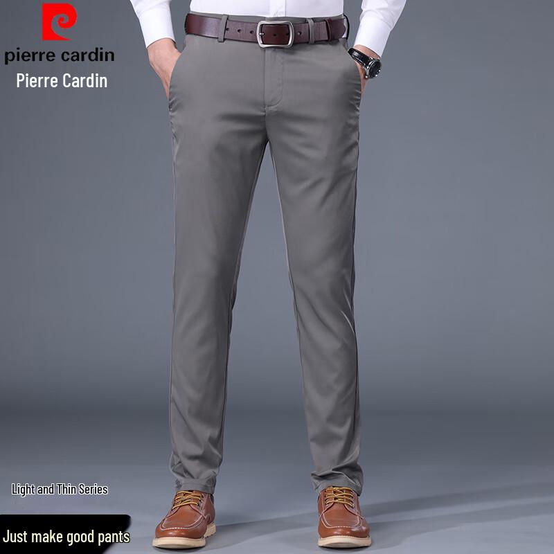 

Pierre Cardin Men s Ice Silk Straight-Leg Casual Business Pants 31