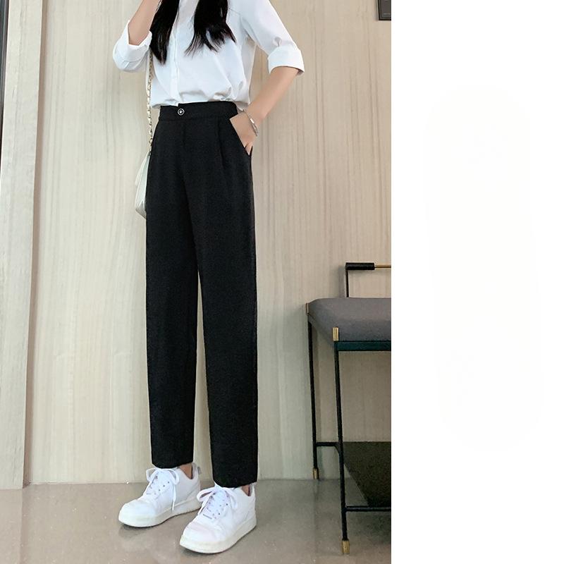 Harem Pants Women's Pants Suit Casual High Waist Slim Black Small Person Spring and Summer Trousers Women
