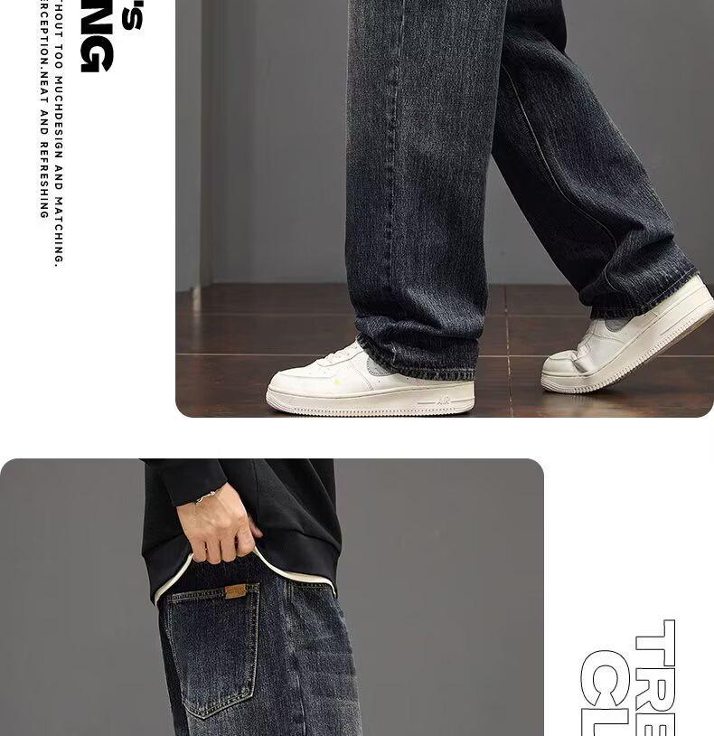 Men's 2025 Retro Loose Straight-Leg Wide Casual Jeans